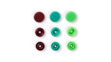Plastové patentky "Color Snaps" kulaté, Prym Love, 12,4 mm, 30 ks, zelené/světle zelené/hnědé