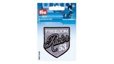 Nášivka štítek Freedom Rider 53, nažehlovací, šedá/černá/bílá