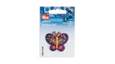 Nášivka motýlek s flitry, nažehlovací, fialová/vícebarevná