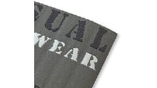 Nášivka džínový štítek Casual Menswear, obdélník, nažehlovací, černá