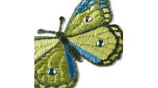 Nášivka motýl s drahokamy, nažehlovací, kiwi