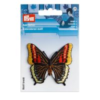 Nášivka motýl s flitry, nažehlovací, černá/vícebarevná