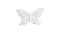 Nášivka motýl, slavnostní, nažehlovací, bílá