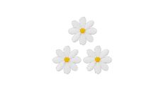 Nášivka květiny, malé, nažehlovací, bílá/žlutá