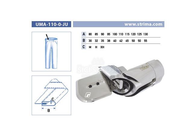 Lemovač pro všívání pásku pro šicí stroje UMA-110-O-JU 85/32 M