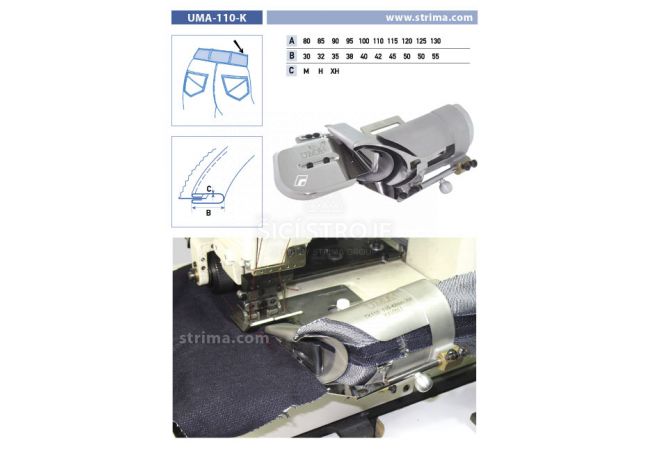 Lemovač pro všívání pásku pro šicí stroje UMA-110-K 110/42 H