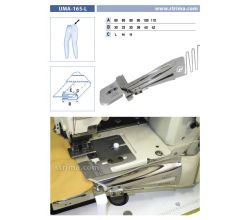 Lemovač pro všívání pásku pro šicí stroje UMA-165-L 85/32 H