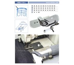 Lemovač pro všívání pásku pro šicí stroje UMA-110-L 120/50/43 XH