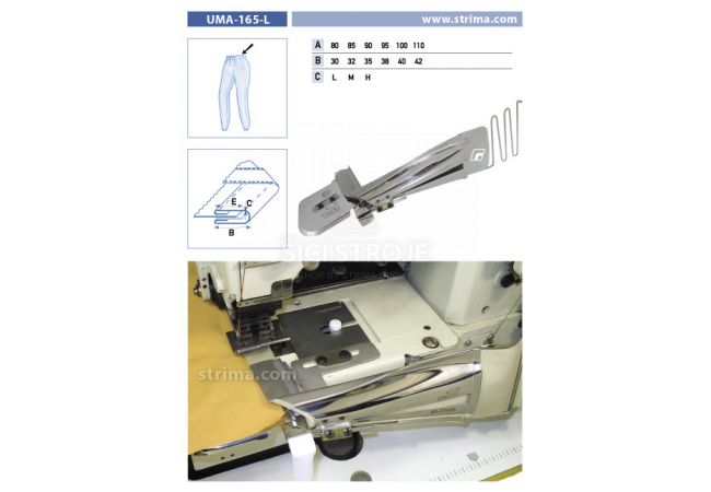 Lemovač pro všívání pásku pro šicí stroje UMA-165-L 100/40 M