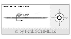 Strojové jehly pro průmyslové šicí stroje Schmetz 1032 B 1/38 100