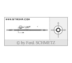 Strojové jehly pro průmyslové šicí stroje Schmetz 1032 B 1/38 100