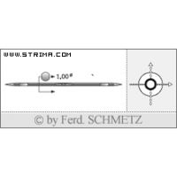 Strojové jehly pro průmyslové šicí stroje Schmetz 1032 B 1/49 115