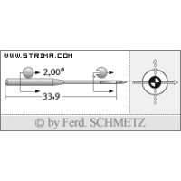 Strojové jehly pro průmyslové šicí stroje Schmetz 134 K SUK 90