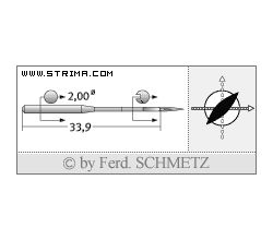 Strojové jehly pro průmyslové šicí stroje Schmetz 134 LBR 130