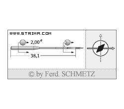 Strojové jehly pro průmyslové šicí stroje Schmetz 134-35 VR 100