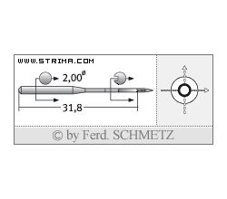 Strojové jehly pro průmyslové šicí stroje Schmetz 135X1 60