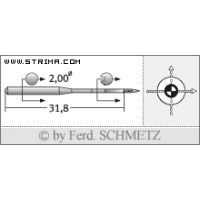 Strojové jehly pro průmyslové šicí stroje Schmetz 135X1 SUK 80