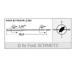 Strojové jehly pro průmyslové šicí stroje Schmetz 135X16 R TW 160