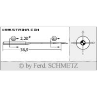 Strojové jehly pro průmyslové šicí stroje Schmetz 135X17 SES SERV 7 90