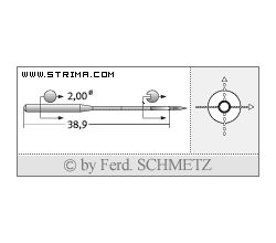 Strojové jehly pro průmyslové šicí stroje Schmetz 135X17 SPI 90