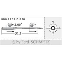 Strojové jehly pro průmyslové šicí stroje Schmetz 142X5 130