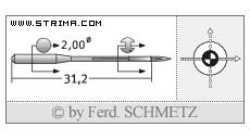 Strojové jehly pro průmyslové šicí stroje Schmetz 142X5 SUK 100