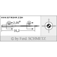 Strojové jehly pro průmyslové šicí stroje Schmetz 142X5 SUK 110