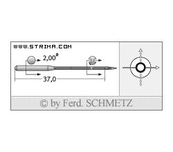 Strojové jehly pro průmyslové šicí stroje Schmetz 149X1 110