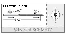 Strojové jehly pro průmyslové šicí stroje Schmetz 149X1 SES 90