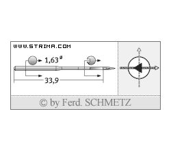 Strojové jehly pro průmyslové šicí stroje Schmetz 16X231 SD1 SERV 7 90
