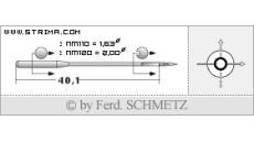 Strojové jehly pro průmyslové šicí stroje Schmetz 16X63 200