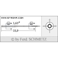 Strojové jehly pro průmyslové šicí stroje Schmetz 1738 ES 70