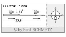 Strojové jehly pro průmyslové šicí stroje Schmetz 1738 KK ER 80