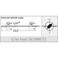 Strojové jehly pro průmyslové šicí stroje Schmetz 1738 (A) LR 90