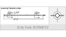 Strojové jehly pro průmyslové šicí stroje Schmetz 175X7 KK 100