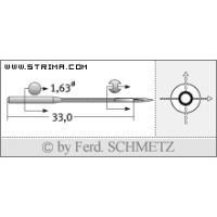 Strojové jehly pro průmyslové šicí stroje Schmetz 1807 A 90