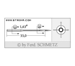 Strojové jehly pro průmyslové šicí stroje Schmetz 1807 A 110