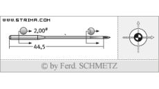 Strojové jehly pro průmyslové šicí stroje Schmetz 190 K SUK 100