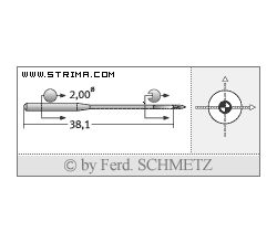 Strojové jehly pro průmyslové šicí stroje Schmetz 2134-85 SES 90