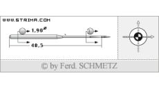 Strojové jehly pro průmyslové šicí stroje Schmetz 215 AH SES SERV 7 110