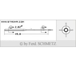 Strojové jehly pro průmyslové šicí stroje Schmetz 2331 F 110