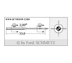Strojové jehly pro průmyslové šicí stroje Schmetz 265-50 EO SUK 90