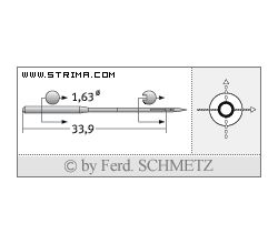 Strojové jehly pro průmyslové šicí stroje Schmetz 287 WK H 90