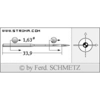 Strojové jehly pro průmyslové šicí stroje Schmetz 287 WK H SES 80