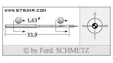 Strojové jehly pro průmyslové šicí stroje Schmetz 287 WK H SES 80