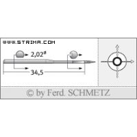 Strojové jehly pro průmyslové šicí stroje Schmetz 29-DEA 90