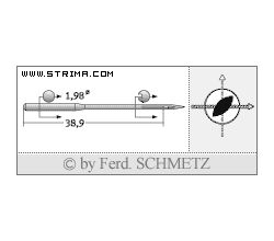 Strojové jehly pro průmyslové šicí stroje Schmetz 332 LR 110