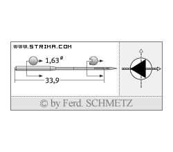 Strojové jehly pro průmyslové šicí stroje Schmetz 34 D 110