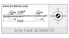 Strojové jehly pro průmyslové šicí stroje Schmetz 438 KK SUK 80