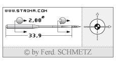 Strojové jehly pro průmyslové šicí stroje Schmetz 438 SES 80